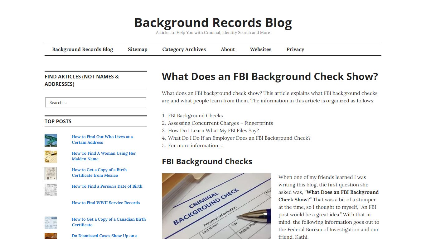 What Does an FBI Background Check Show?