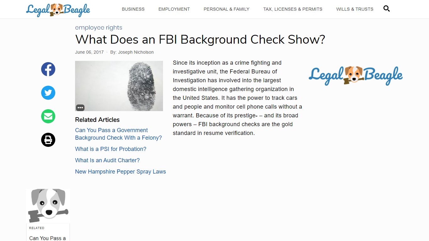 What Does an FBI Background Check Show? | Legal Beagle